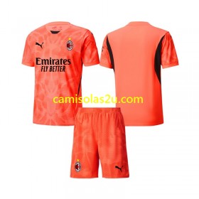 Camisolas de futebol AC Milan Guarda Redes Criança Equipamento Quarto 2024/25 Manga Curta